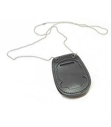 Porta placca Vega Holster cuoio 1WB53 con catenella per placca guardia di finanza