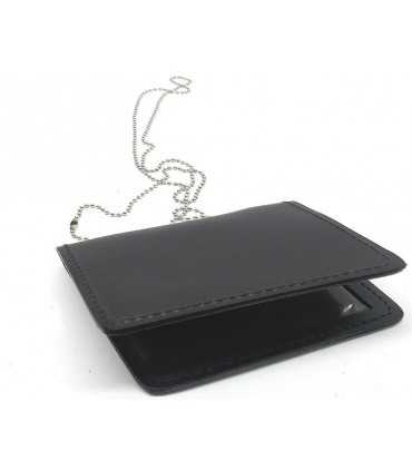 Porta tessera cuoio Vega Holster verticale 1WI09 per due tessere con catenella