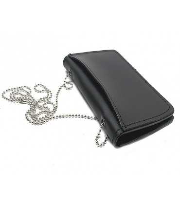 Porta Tessera Vega Holster cuoio 1WIBIS verticale per due tessere con catenella amovibile