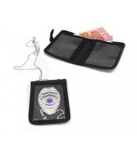Portafoglio porta tessera Vega Holster 2WN38 con placca Soccorso Sanitario in cordura nero
