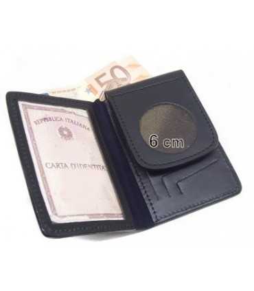 Portafoglio portaplacca tondo vuoto per placca tonda da cm 6 Vega Holster