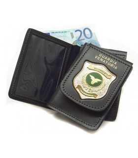 Portafoglio Vega Holster cuoio 1WD141 con placca Guardia Venatoria