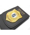 Portafoglio Vega Holster cuoio 1WD114 con placca in metallo Polizia Municipale