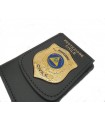 Portafoglio Vega Holster cuoio 1WD115 con placca in metallo Protezione Civile