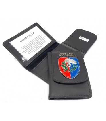 Portafoglio Vega Holster cuoio 1WD125 con placca in metallo ANC associazione nazionale carabinieri