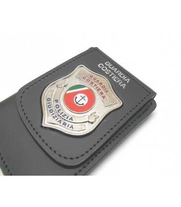 Portafoglio Vega Holster cuoio 1WD129 con placca in metallo guardia costiera