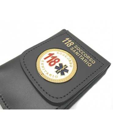 Portafoglio Vega Holster cuoio 1WD55 con placca 118 soccorso sanitario