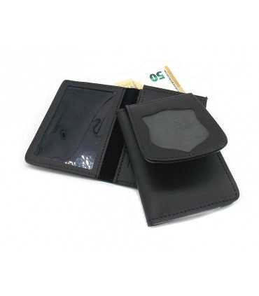 Portafoglio Vega cuoio neutro con porta placca a scudo