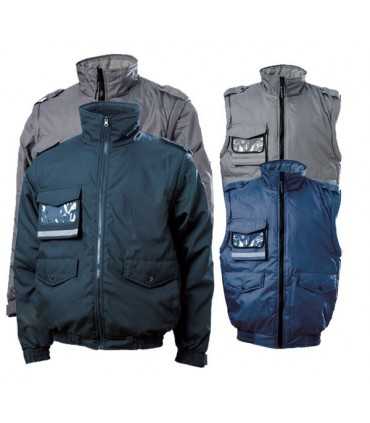 Giubbino PILOT - PERSONALIZZABILE - con maniche staccabili imbottitura in poliestere e fodera in Pile spalline per tubolari