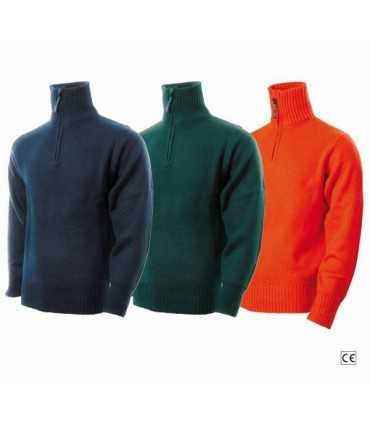 Maglione misto lana collo alto con mezza ZIP cerniera PERSONALIZZABILE di ottima qualità per Guardie Giurate Zoofile Ambientali