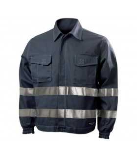 Giacca a Giubbino 4 Stagioni Blu Navy con bande rifrangenti Protezione Civile Soccorso lavoro antinfortunistica