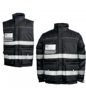 Giubbino MASTER invernale Blu Navy con bande rifrangenti maniche staccabili Protezione Civile Soccorso lavoro antinfortunistica