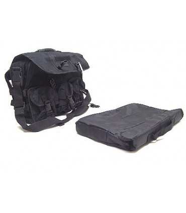 Borsa tattica militare in nylon nero con borsetta 24 ore interna