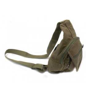 Borsello Barbaric monospalla in canvas verde