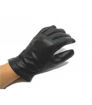 Guanti in pelle foderata per donna neri per vigile
