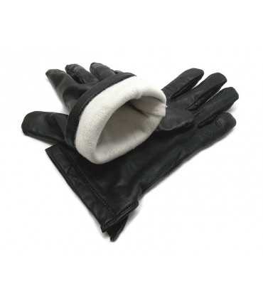 Guanti in pelle foderata per donna neri per vigile