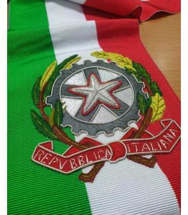 Fascia da Sindaco in Canetè con possibilità di realizzazione su misura tricolore Logo Repubblica e Logo Comunale