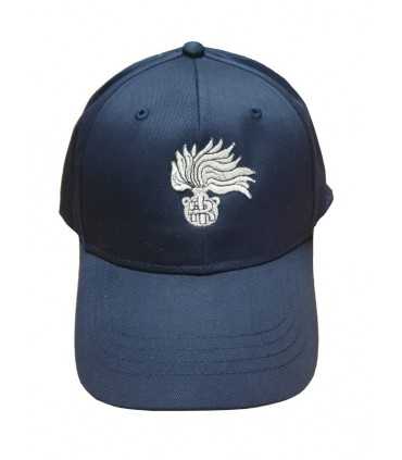 Berretto in cotone tipo baseball con ricamo Fiamma Carabinieri Argento Oro CC