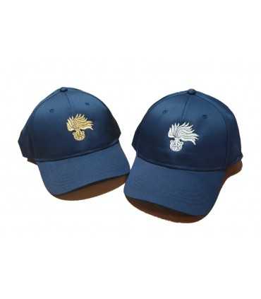 Berretto in cotone tipo baseball con ricamo Fiamma Carabinieri Argento Oro CC