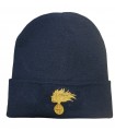 Zuccotto-type cap in wool with Carabinieri Flame embroidery Silver Gold Skullcap CC