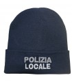 Berretto tipo zuccotto in lana con ricamo POLIZIA LOCALE o MUNICIPALE Papalina