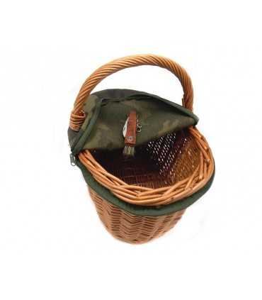 Cesta paniere Delfiero in vimini per funghi con coltello