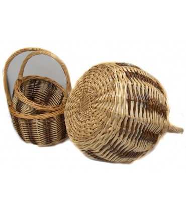 Set 3 ceste in vimini noce e naturale per funghi