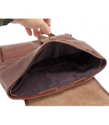 Zaino caccia Delfiero in cuoio chiusura con laccetti