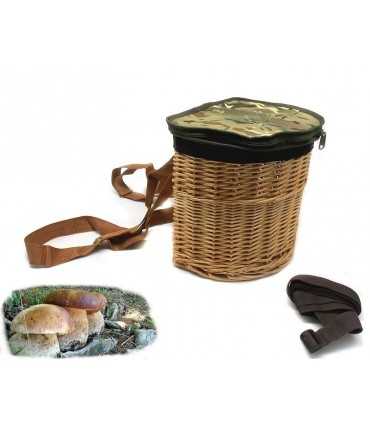 Zaino cesta vimini grande Delfiero per funghi 39x29H31 cm con tracolla