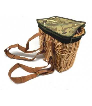 Zaino cesta vimini grande Delfiero per funghi 39x29H31 cm con tracolla