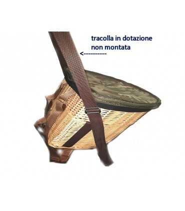 Zaino cesta vimini grande Delfiero per funghi 39x29H31 cm con tracolla