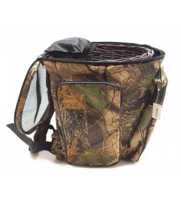 RD25 - Zaino in nylon camo per funghi con gerla in vimini Ra Sport