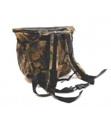Zaino in nylon camo per funghi con gerla in vimini Ra Sport