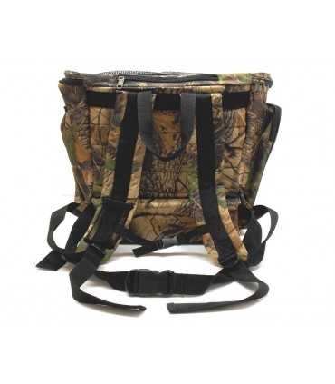 RD25 - Zaino in nylon camo per funghi con gerla in vimini Ra Sport