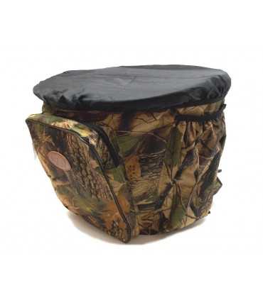 RD25 - Zaino in nylon camo per funghi con gerla in vimini Ra Sport