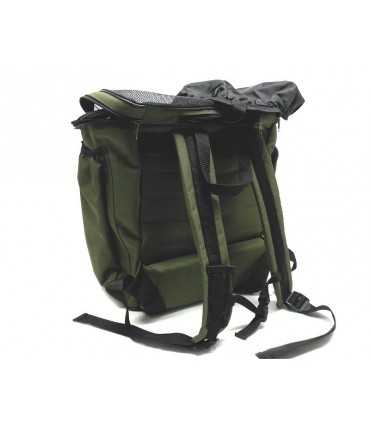 Zaino in nylon verde per funghi con gerla in vimini Ra Sport