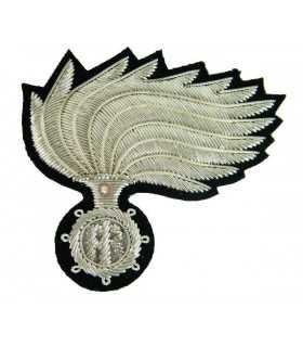 Silver Flame Frieze Carabinieri Brigadier from uniform brim cap with vermilion