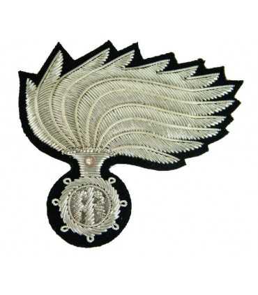 Silver Flame Frieze Carabinieri Brigadier from uniform brim cap with vermilion