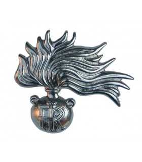 Fregio fiamma in metallo Argento per Carabiniere Appuntato Scelto da Berretto divisa Carabinieri CC