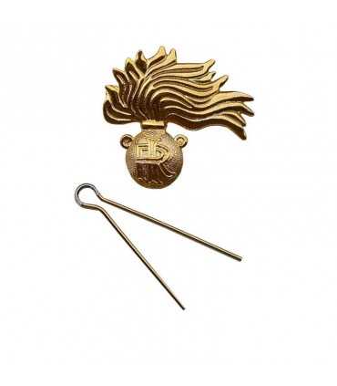 Fregio fiamma Oro in metallo per Basco Carabinieri CC per Sottufficiali e Ufficiali dorata