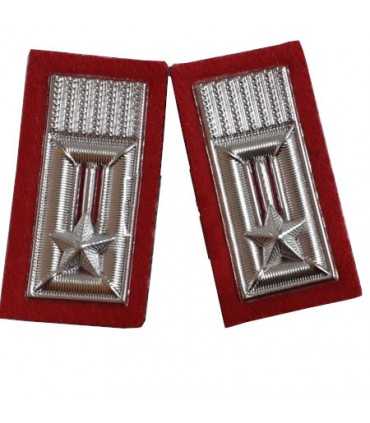 Mostrine Alamari CC in plastica con velcro per POLO Carabinieri fondo rosso