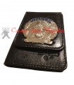 Portafoglio ASCOT verticale in cuoio Carabinieri con placca distintivo Argento oppure Oro con clip