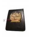 Porta tesserino e placca ASCOT in cuoio Carabinieri con placca Argento o Oro portatessera portaplacca