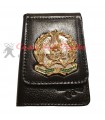 Portafoglio ASCOT verticale in cuoio GUARDIA DI FINANZA con placca distintivo in metallo con clip estraibile GDF