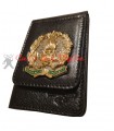 Portafoglio ASCOT verticale in cuoio GUARDIA DI FINANZA con placca distintivo in metallo con clip estraibile GDF