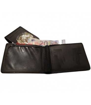 Portafoglio Vega Holster orizzontale in cuoio Carabinieri con placca ASCOT Argento oppure Oro con clip