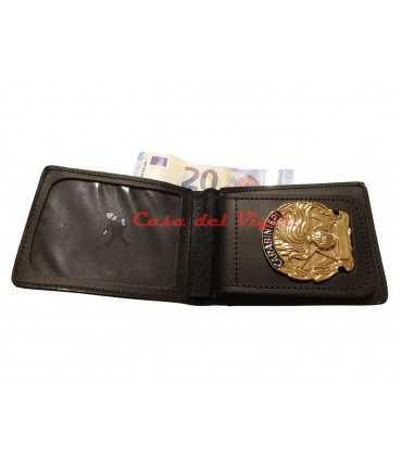 Portafoglio Vega Holster orizzontale in cuoio Carabinieri con placca ASCOT Argento oppure Oro con clip