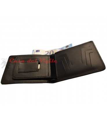 Portafoglio Vega Holster orizzontale in cuoio Carabinieri con placca ASCOT Argento oppure Oro con clip