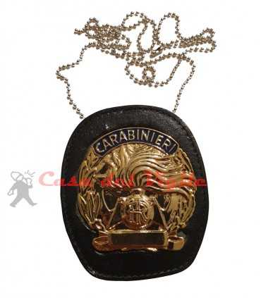 Porta placca da cintura o da collo ASCOT con placca estraibile in metallo Carabinieri Argento o Oro