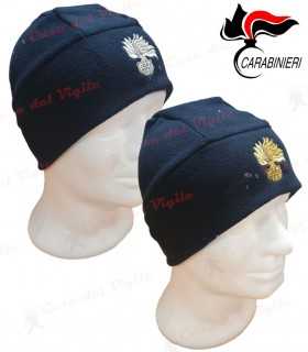 Skullcap in blue fleece with Gold or Silver Carabinieri flame